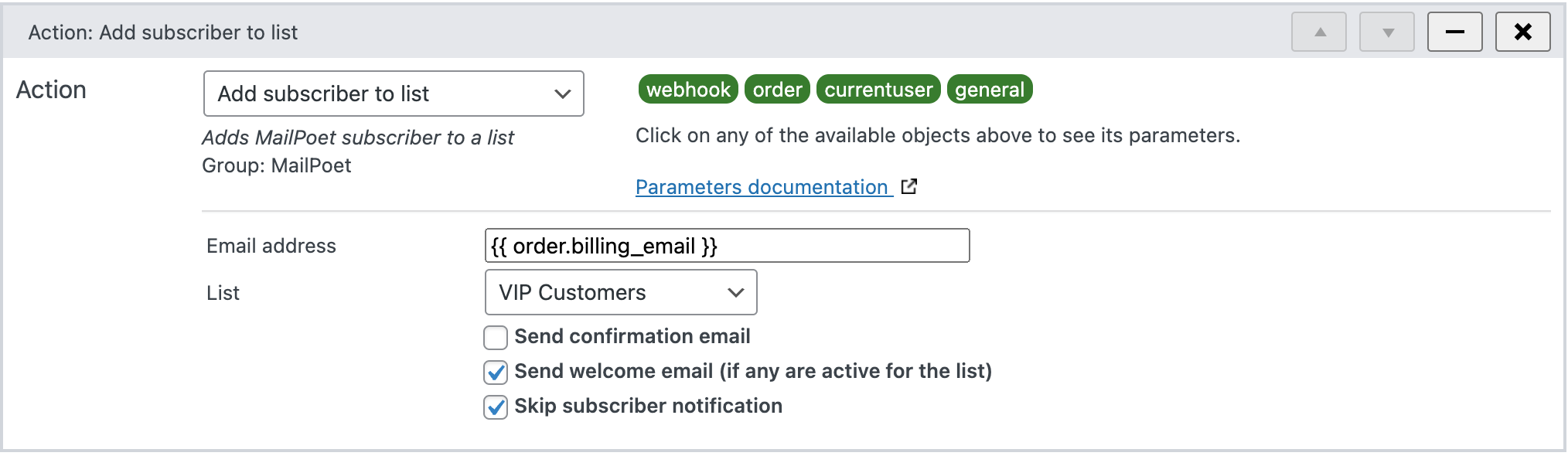 Add MailPoet subscriber to list - WunderAutomation