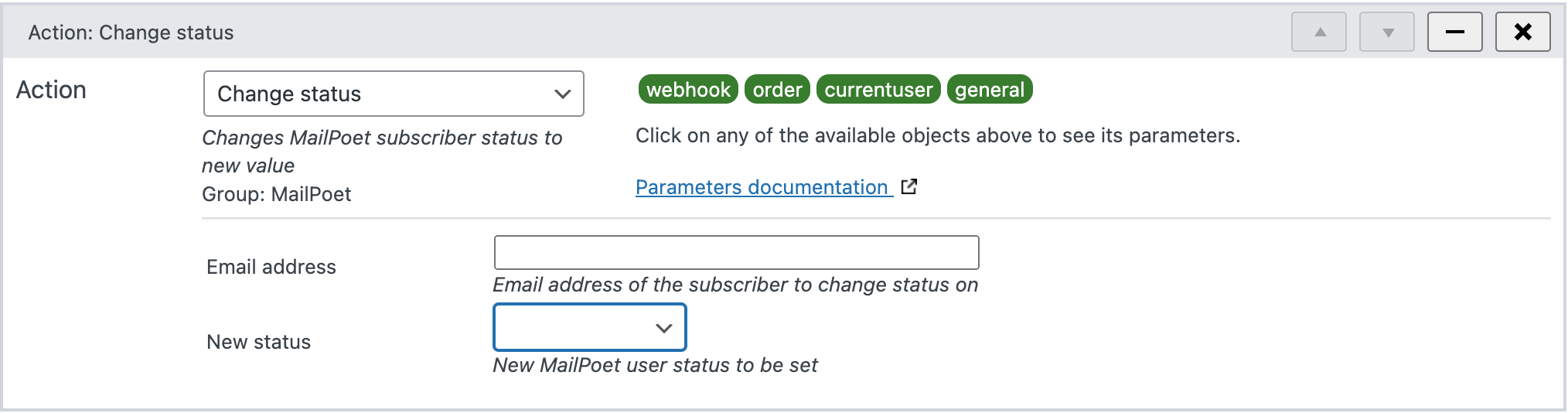 Change MailPoet subscriber status - WunderAutomation