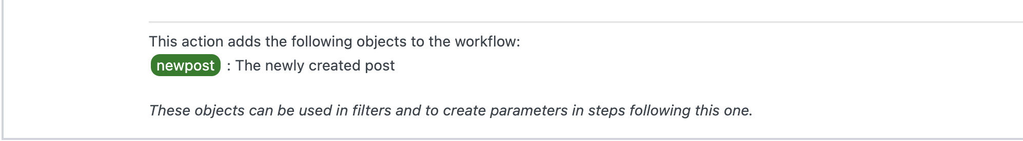 WunderAutomation action that adds an object to the context