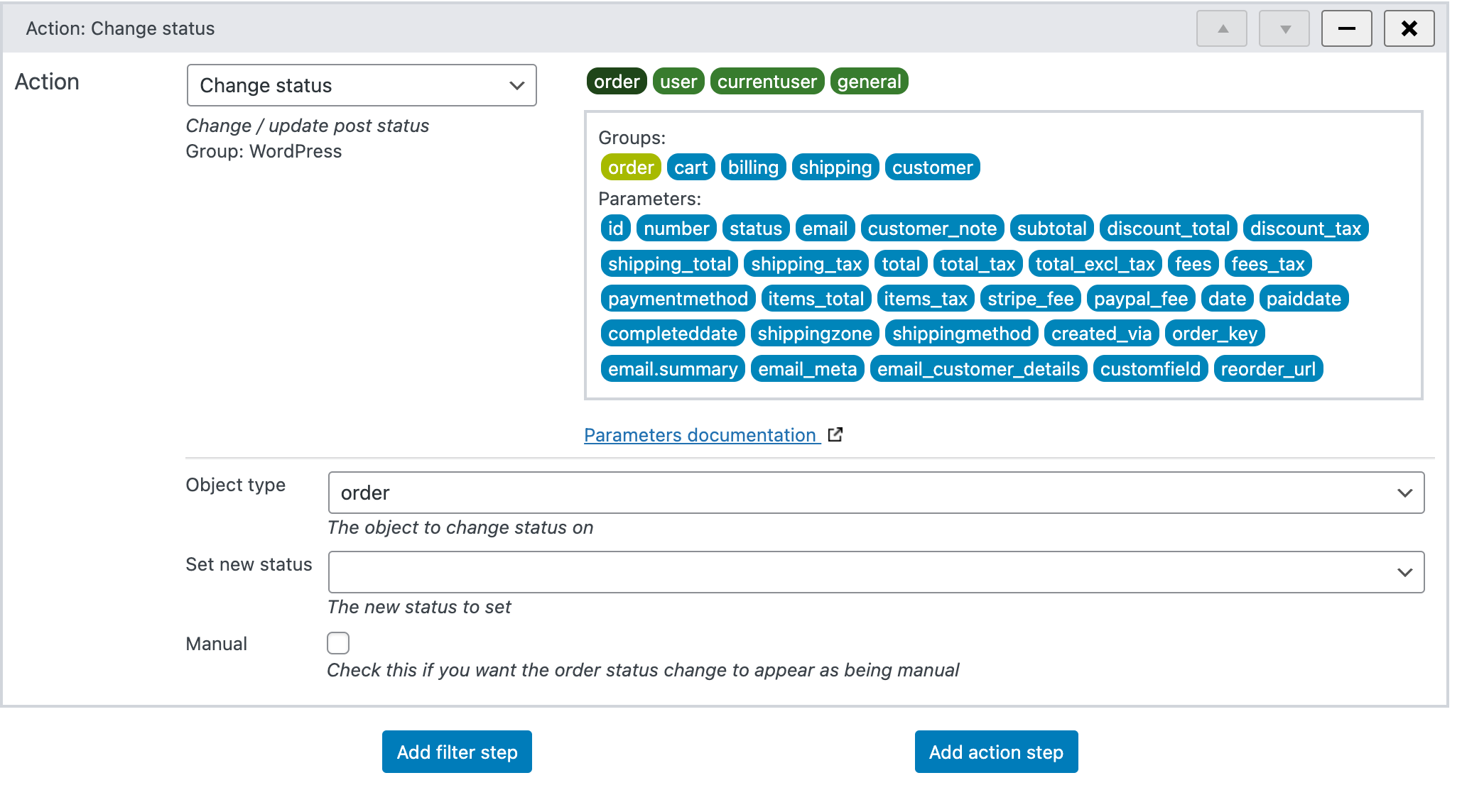 Showing all parameters on the order object - WunderAutomation