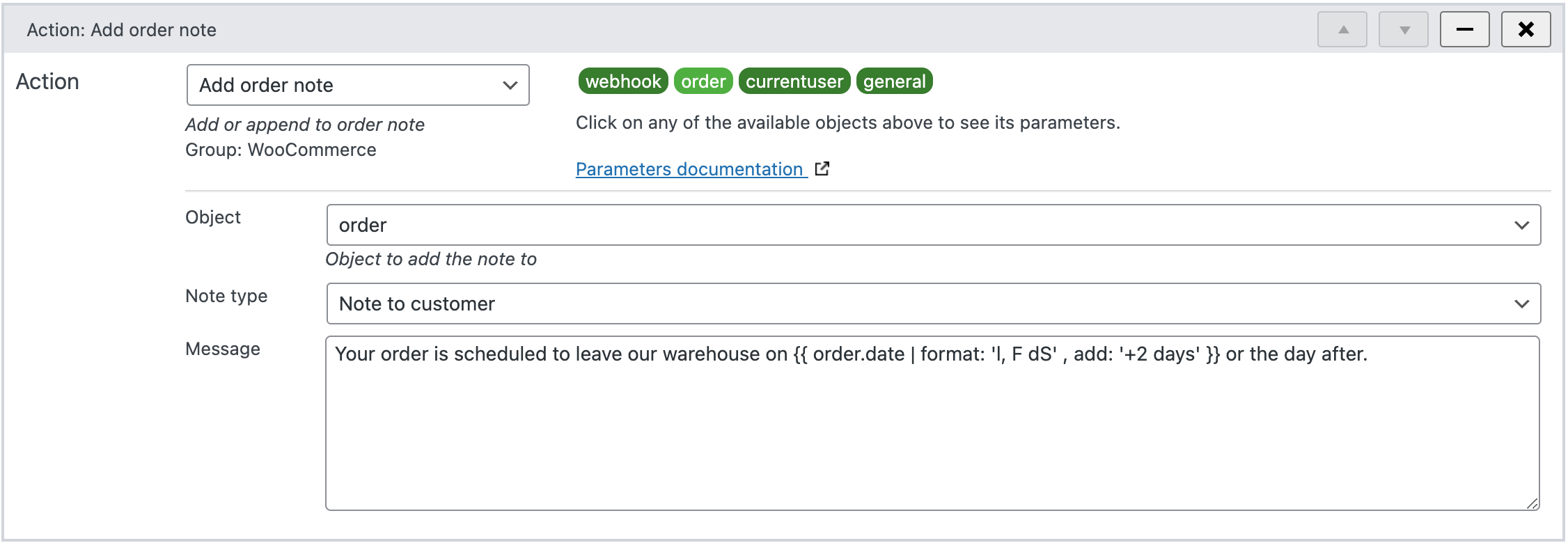 Adding WooCommerce order note - WunderAutomation