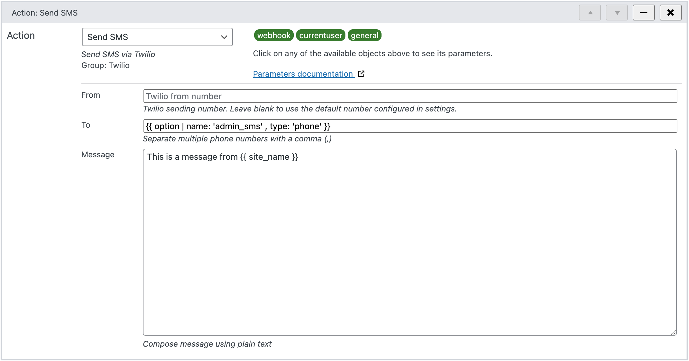 Sending an SMS with Twilio - WunderAutomation
