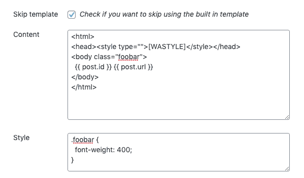 Using the WASTYLE placeholder in WunderAutomation HTML emails